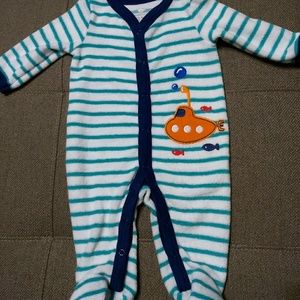 Striped Terrycloth Submarine Footie Sleeper